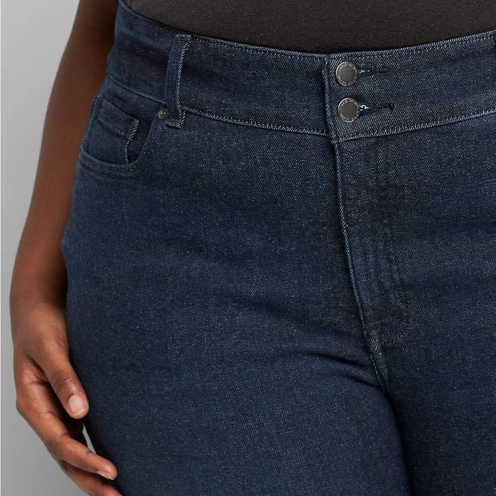 Lane Bryant Dark Blue Straight Leg Jeans - Plus size, classic, casual, denim - Picture 3 of 10